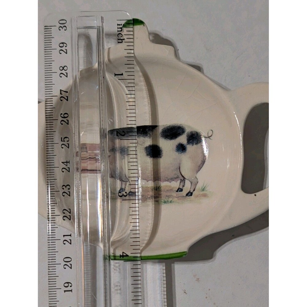 Vintage Norfolk China Tea Bag Holder Dish Pig Farmyard England Crazed 5x4 - Picture 5 of 6
